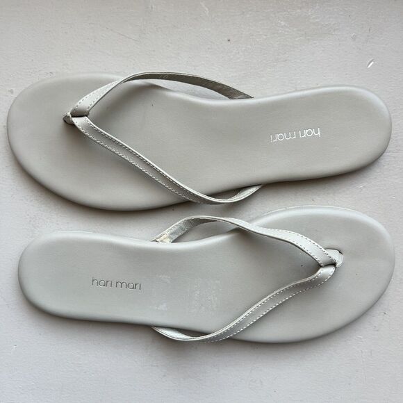 Hari Mari Cloud Light Taupe Gray Toe Post Thong Flip Flop Sandal Women’s 10 - Picture 2 of 16